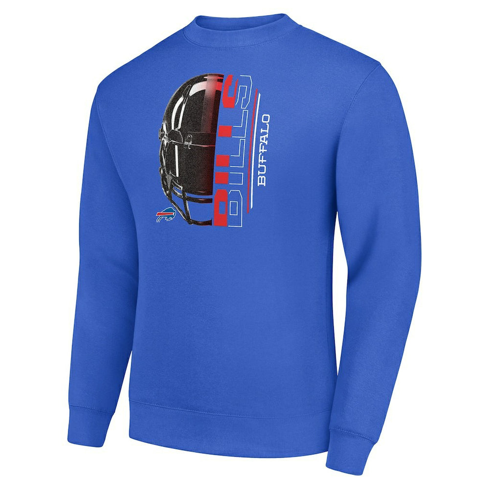 Buffalo Bills Starter Half Helmet Team Graphic Tri-Blend Fleece Pullover Sweatshirt - Royal Pullover