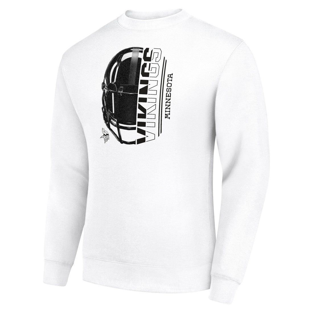 Minnesota Vikings Starter Half Helmet Team Graphic Tri-Blend Fleece Pullover Sweatshirt - White Pullover