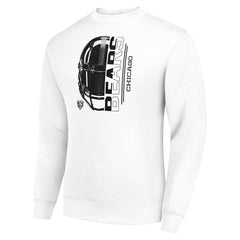 Chicago Bears Starter Half Helmet Team Graphic Tri-Blend Fleece Pullover Sweatshirt - White Pullover