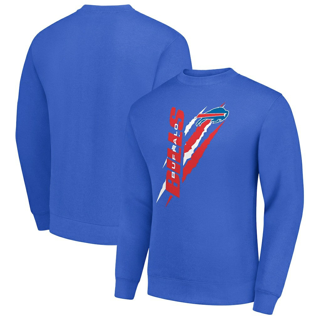 Buffalo Bills Starter Color Scratch Team Graphic Fleece Pullover Sweatshirt - Royal Pullover