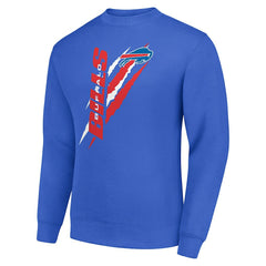 Buffalo Bills Starter Color Scratch Team Graphic Fleece Pullover Sweatshirt - Royal Pullover