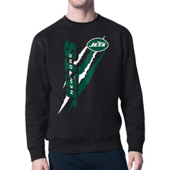 New York Jets Starter Color Scratch Team Graphic Fleece Pullover Sweatshirt - Black Pullover