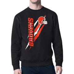 Cleveland Browns Starter Color Scratch Team Graphic Fleece Pullover Sweatshirt - Black Pullover