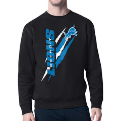Detroit Lions Starter Color Scratch Team Graphic Fleece Pullover Sweatshirt - Black Pullover