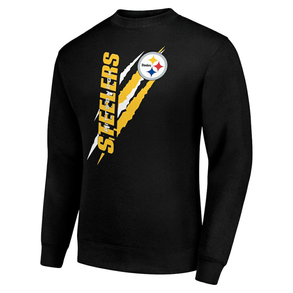 Pittsburgh Steelers Starter Color Scratch Team Graphic Fleece Pullover Sweatshirt - Black Pullover