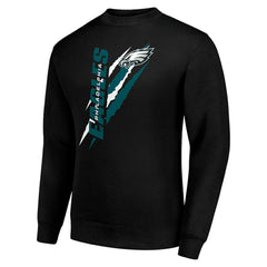 Philadelphia Eagles Starter Color Scratch Team Graphic Fleece Pullover Sweatshirt - Black Pullover