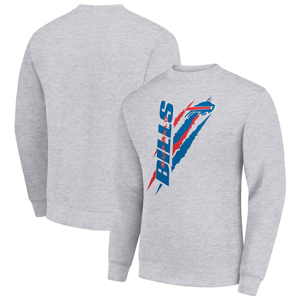 Buffalo Bills Starter Color Scratch Team Graphic Fleece Pullover Sweatshirt - Heather Gray Pullover