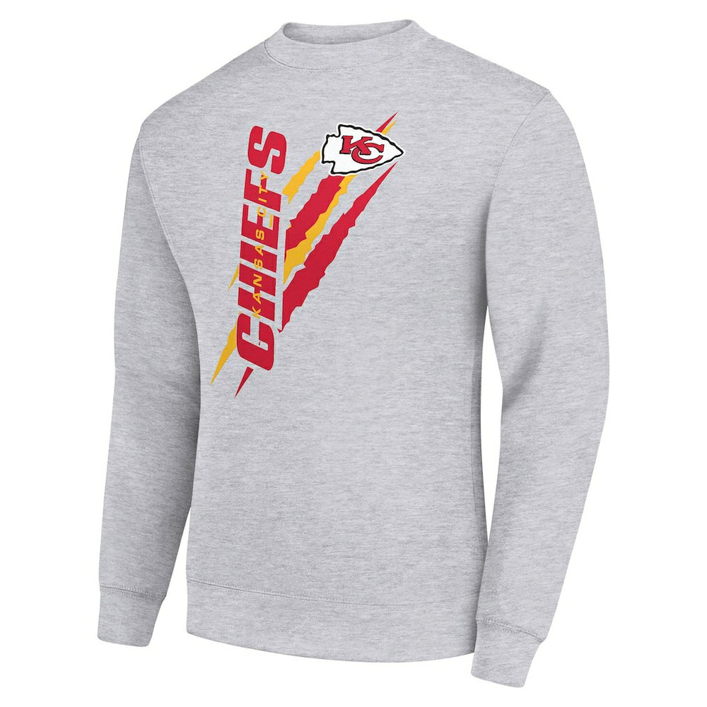Kansas City Chiefs Starter Color Scratch Team Graphic Fleece Pullover Sweatshirt - Heather Gray Pullover