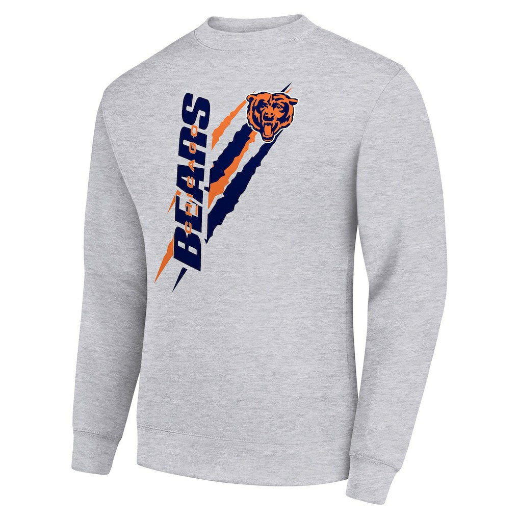 Chicago Bears Starter Color Scratch Team Graphic Fleece Pullover Sweatshirt - Heather Gray Pullover