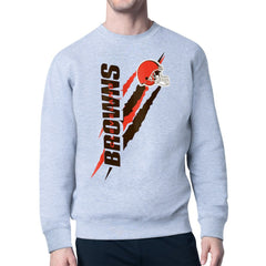 Cleveland Browns Starter Color Scratch Team Graphic Fleece Pullover Sweatshirt - Heather Gray Pullover
