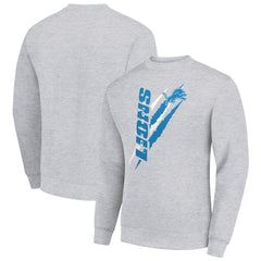 Detroit Lions Starter Color Scratch Team Graphic Fleece Pullover Sweatshirt - Heather Gray Pullover