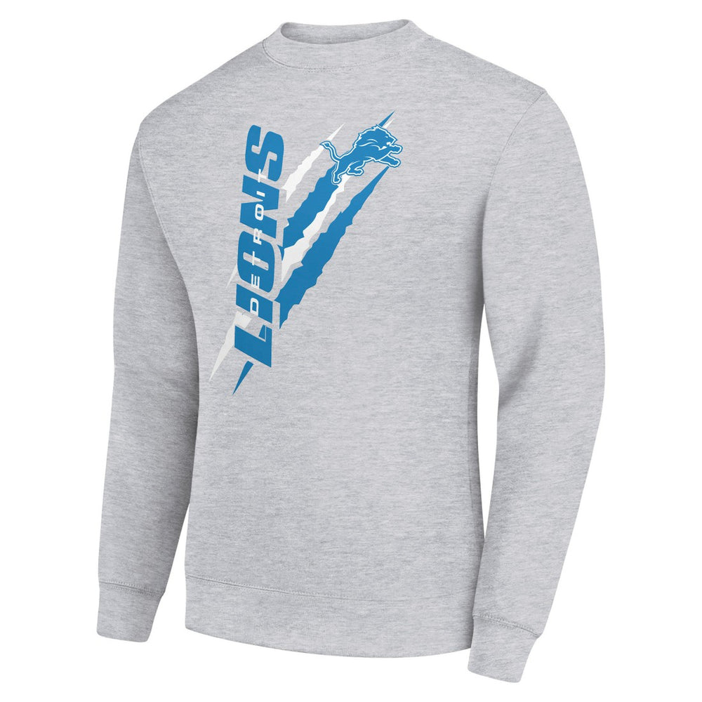 Detroit Lions Starter Color Scratch Team Graphic Fleece Pullover Sweatshirt - Heather Gray Pullover
