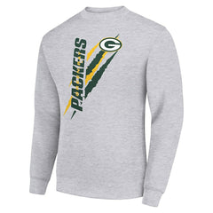 Green Bay Packers Starter Color Scratch Team Graphic Fleece Pullover Sweatshirt - Heather Gray Pullover