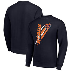 Chicago Bears Starter Color Scratch Team Graphic Fleece Pullover Sweatshirt - Navy Pullover