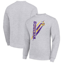 Minnesota Vikings Starter Color Scratch Team Graphic Fleece Pullover Sweatshirt - Heather Gray Pullover
