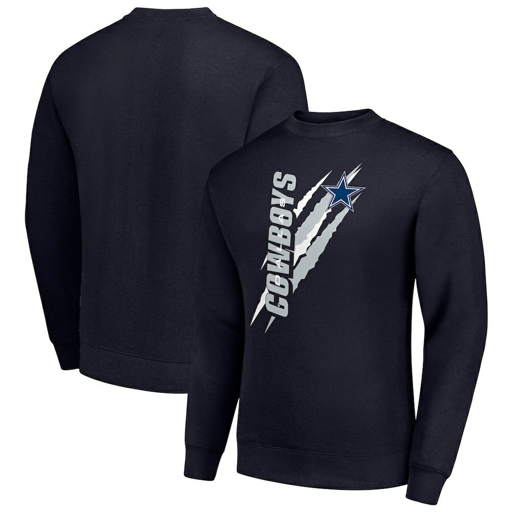 Dallas Cowboys Starter Color Scratch Team Graphic Fleece Pullover Sweatshirt - Navy Pullover