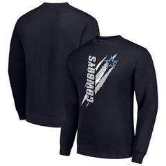 Dallas Cowboys Starter Color Scratch Team Graphic Fleece Pullover Sweatshirt - Navy Pullover