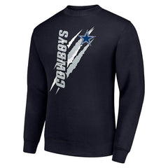 Dallas Cowboys Starter Color Scratch Team Graphic Fleece Pullover Sweatshirt - Navy Pullover