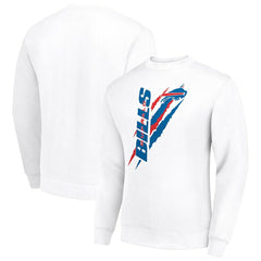 Buffalo Bills Starter Color Scratch Team Graphic Fleece Pullover Sweatshirt - White Pullover