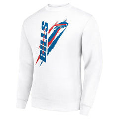 Buffalo Bills Starter Color Scratch Team Graphic Fleece Pullover Sweatshirt - White Pullover