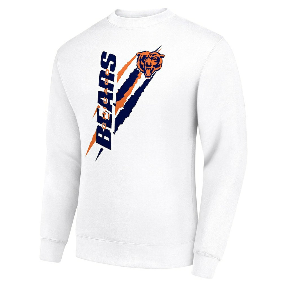 Chicago Bears Starter Color Scratch Team Graphic Fleece Pullover Sweatshirt - White Pullover
