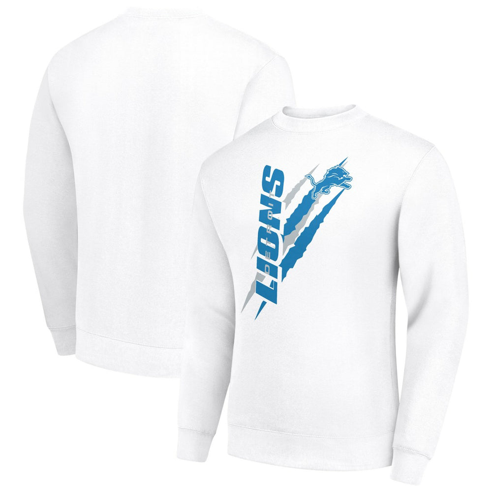 Detroit Lions Starter Color Scratch Team Graphic Fleece Pullover Sweatshirt - White Pullover