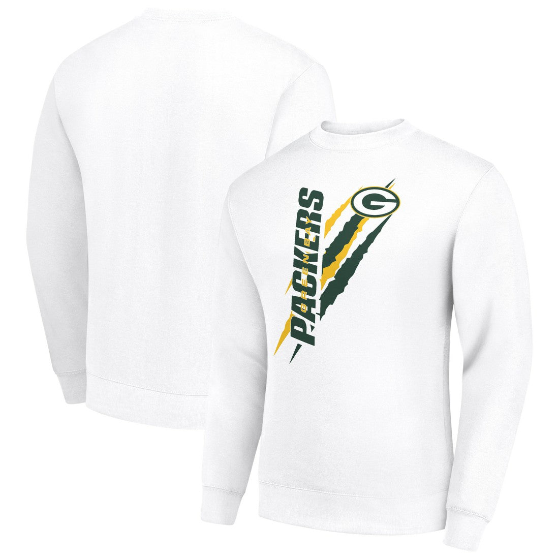 Green Bay Packers Starter Color Scratch Team Graphic Fleece Pullover Sweatshirt - White Pullover