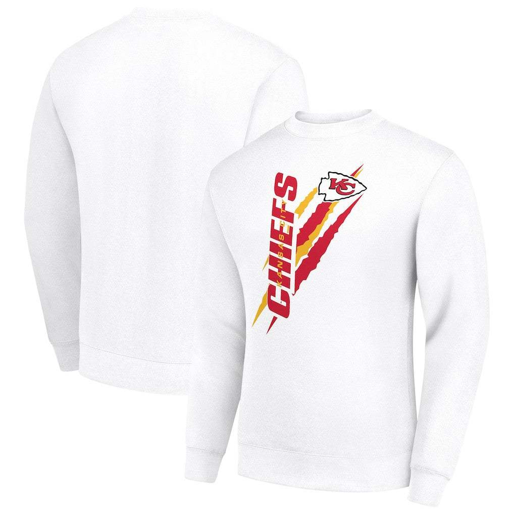 Kansas City Chiefs Starter Color Scratch Team Graphic Fleece Pullover Sweatshirt - White Pullover