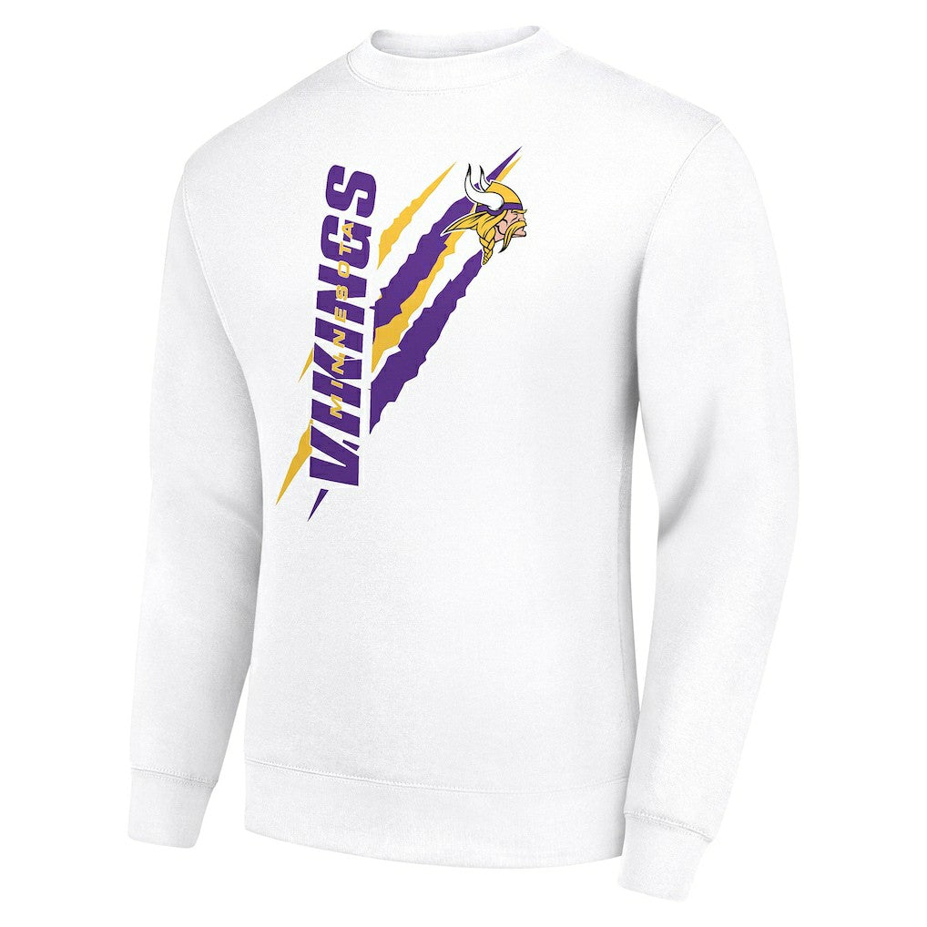 Minnesota Vikings Starter Color Scratch Team Graphic Fleece Pullover Sweatshirt - White Pullover