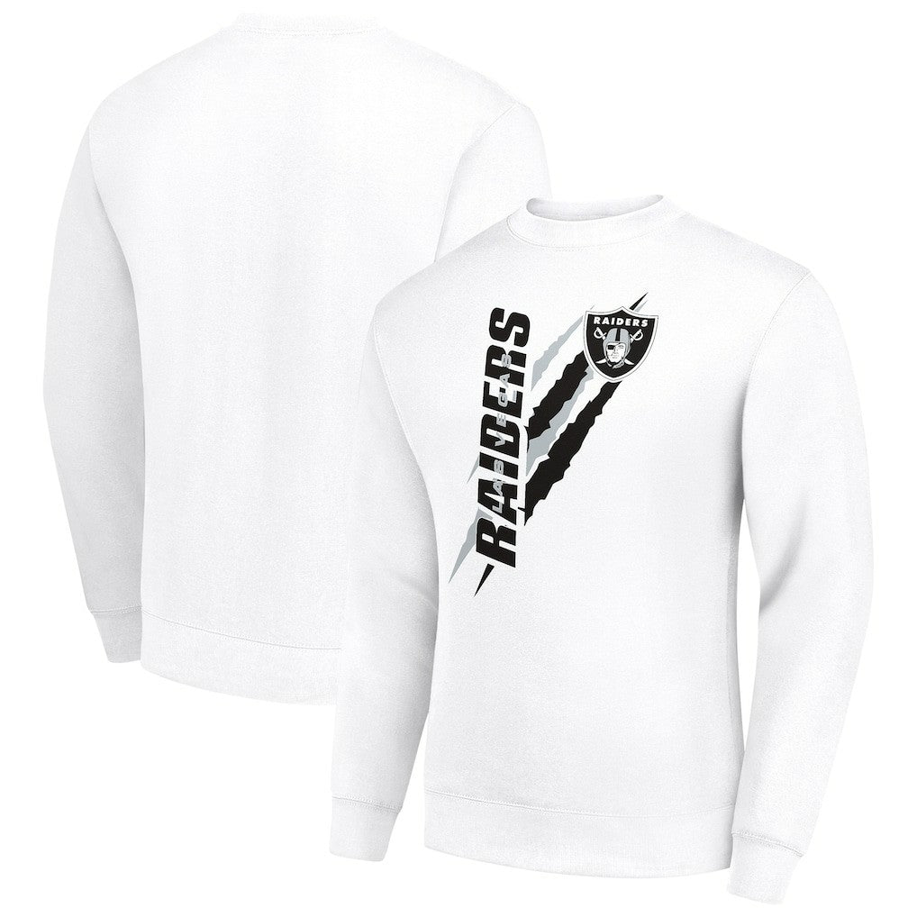 Las Vegas Raiders Starter Color Scratch Team Graphic Fleece Pullover Sweatshirt - White Pullover