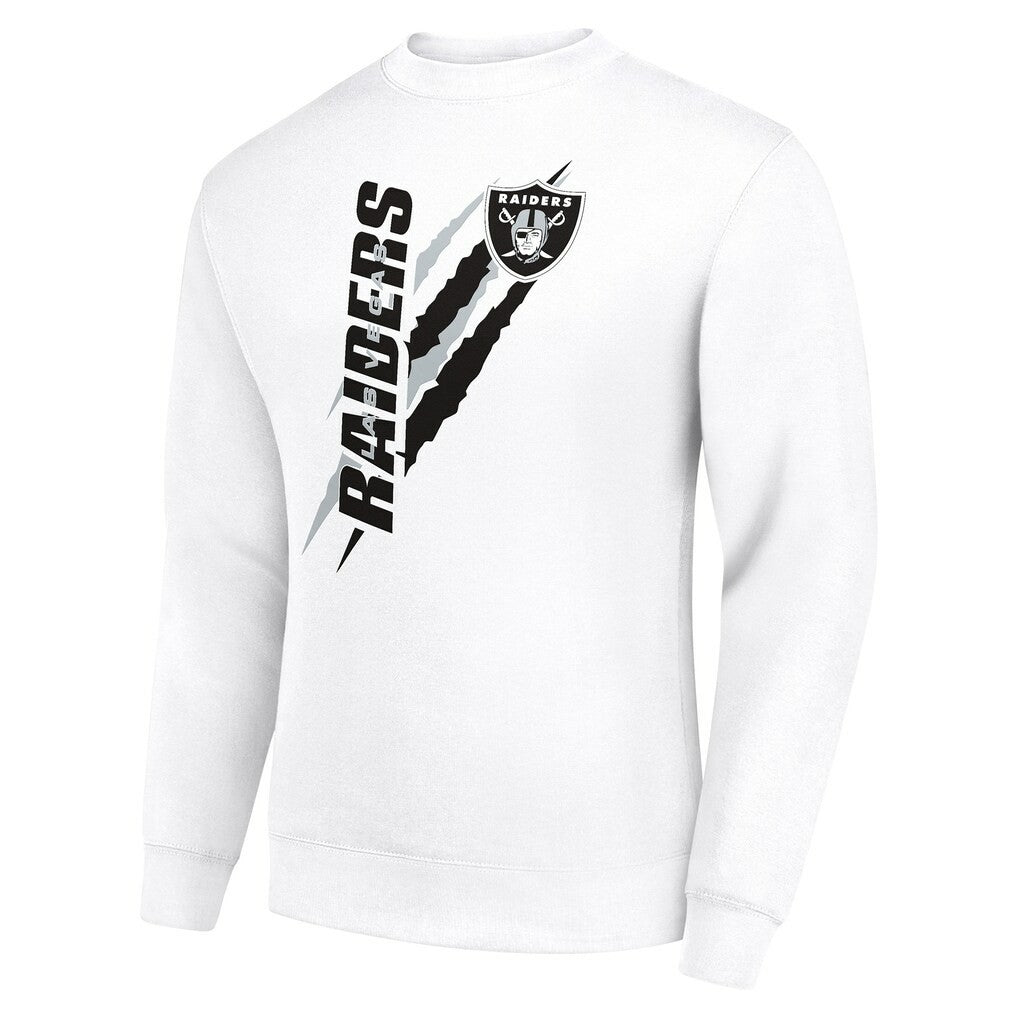 Las Vegas Raiders Starter Color Scratch Team Graphic Fleece Pullover Sweatshirt - White Pullover