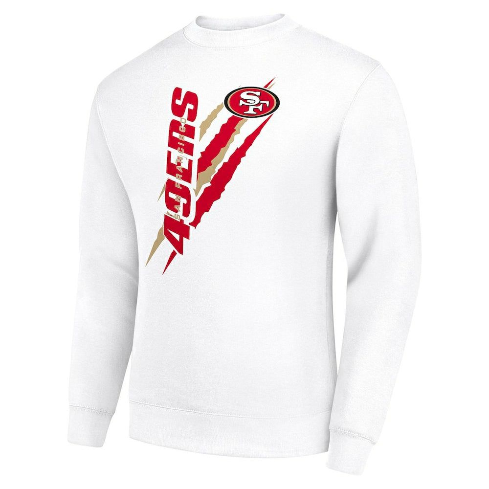San Francisco 49ers Starter Color Scratch Team Graphic Fleece Pullover Sweatshirt - White Pullover