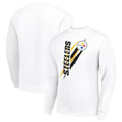 Pittsburgh Steelers Starter Color Scratch Team Graphic Fleece Pullover Sweatshirt - White Pullover