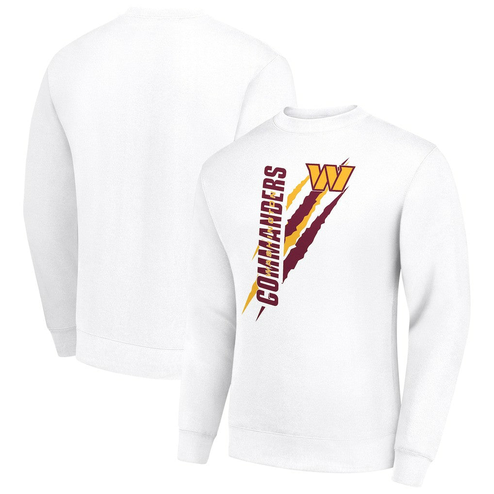 Washington Commanders Starter Color Scratch Team Graphic Fleece Pullover Sweatshirt - White Pullover