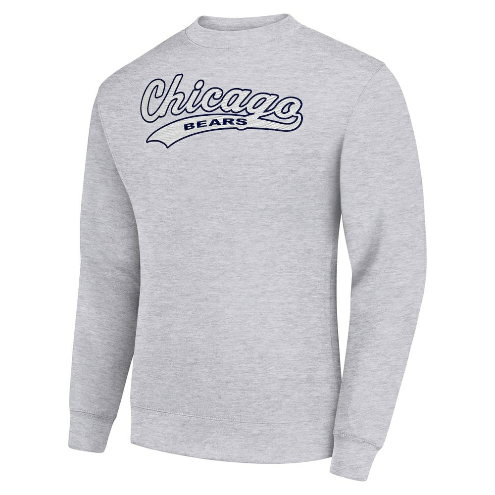 Chicago Bears Starter Tailsweep Team Graphic Tri-Blend Fleece Pullover Sweatshirt - Heather Gray Pullover