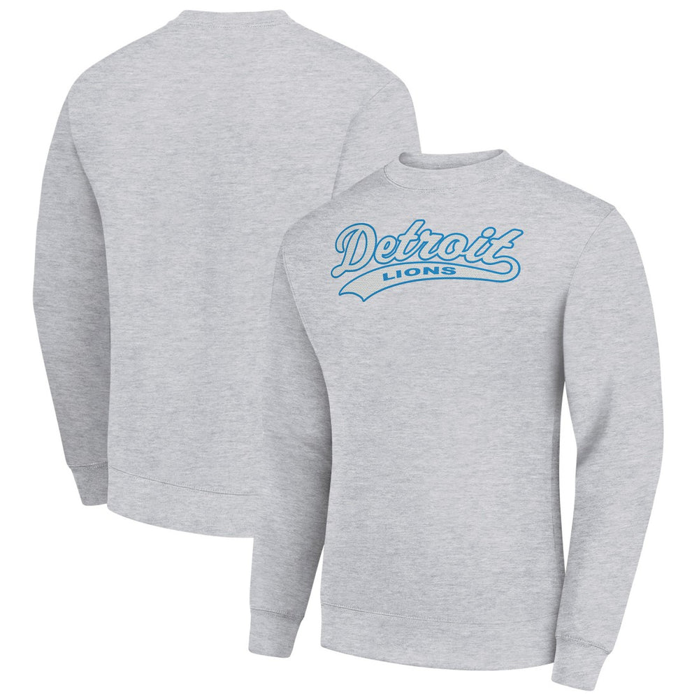 Detroit Lions Starter Tailsweep Team Graphic Tri-Blend Fleece Pullover Sweatshirt - Heather Gray Pullover