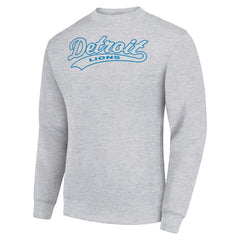 Detroit Lions Starter Tailsweep Team Graphic Tri-Blend Fleece Pullover Sweatshirt - Heather Gray Pullover