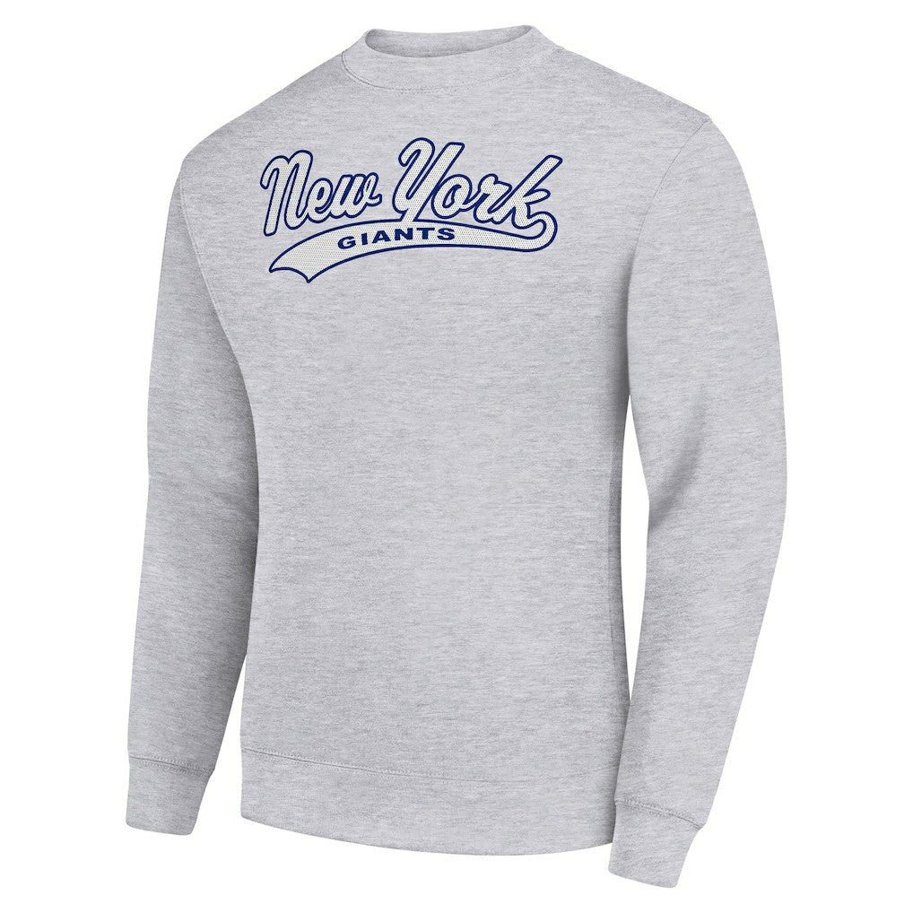 New York Giants Starter Tailsweep Team Graphic Tri-Blend Fleece Pullover Sweatshirt - Heather Gray Pullover