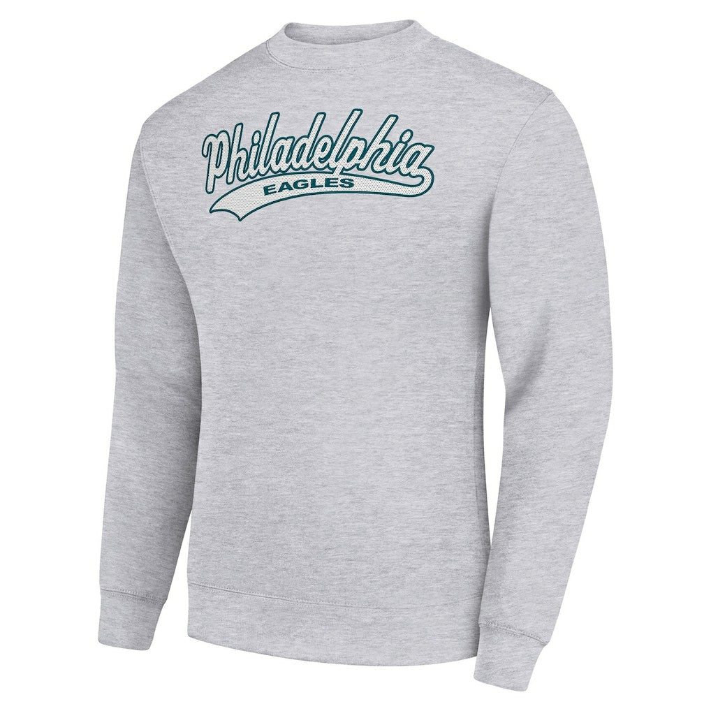 Philadelphia Eagles Starter Tailsweep Team Graphic Tri-Blend Fleece Pullover Sweatshirt - Heather Gray Pullover