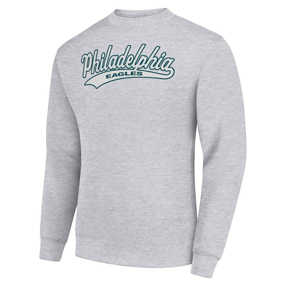 Philadelphia Eagles Starter Tailsweep Team Graphic Tri-Blend Fleece Pullover Sweatshirt - Heather Gray Pullover