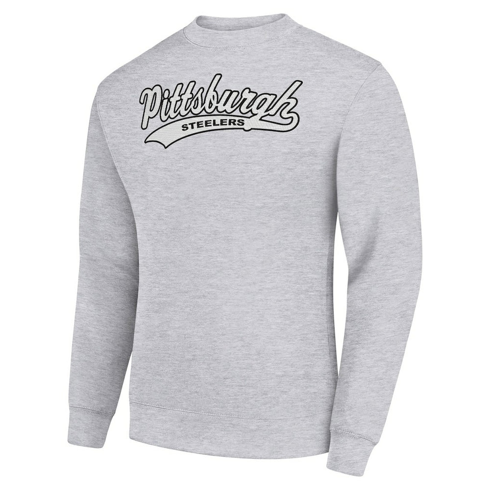 Pittsburgh Steelers Starter Tailsweep Team Graphic Tri-Blend Fleece Pullover Sweatshirt - Heather Gray Pullover