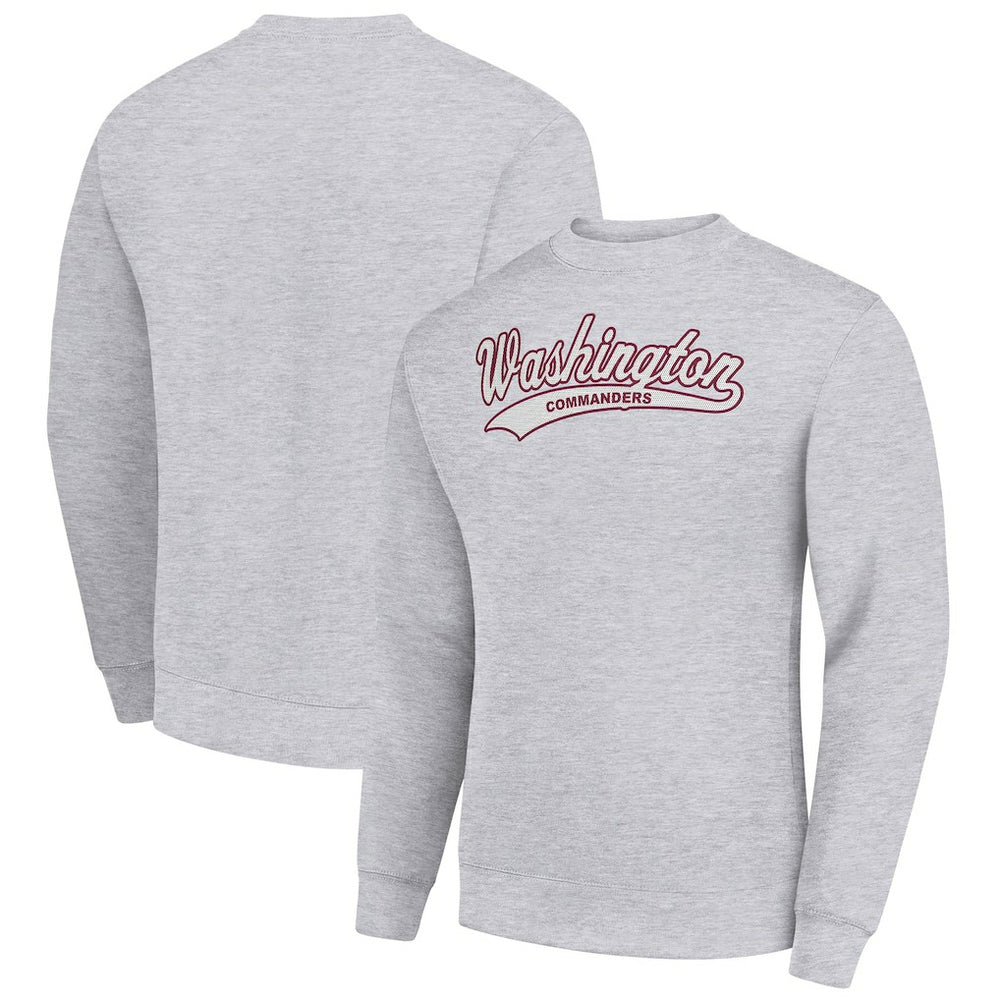 Washington Commanders Starter Tailsweep Team Graphic Tri-Blend Fleece Pullover Sweatshirt - Heather Gray Pullover