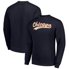 Chicago Bears Starter Tailsweep Team Graphic Tri-Blend Fleece Pullover Sweatshirt - Navy Pullover
