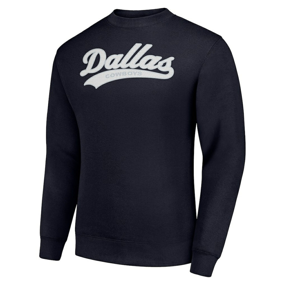 Dallas Cowboys Starter Tailsweep Team Graphic Tri-Blend Fleece Pullover Sweatshirt - Navy Pullover