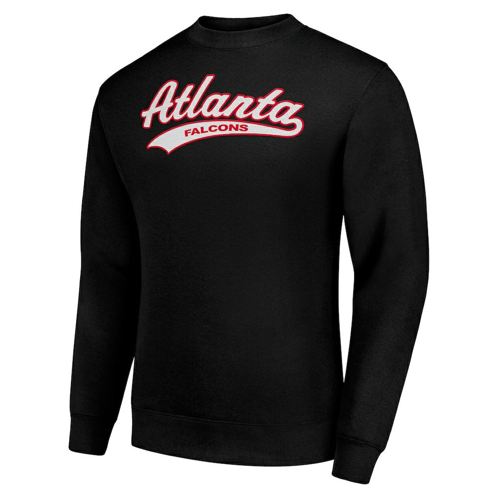 Atlanta Falcons Starter Tailsweep Team Graphic Tri-Blend Fleece Pullover Sweatshirt - Black Pullover