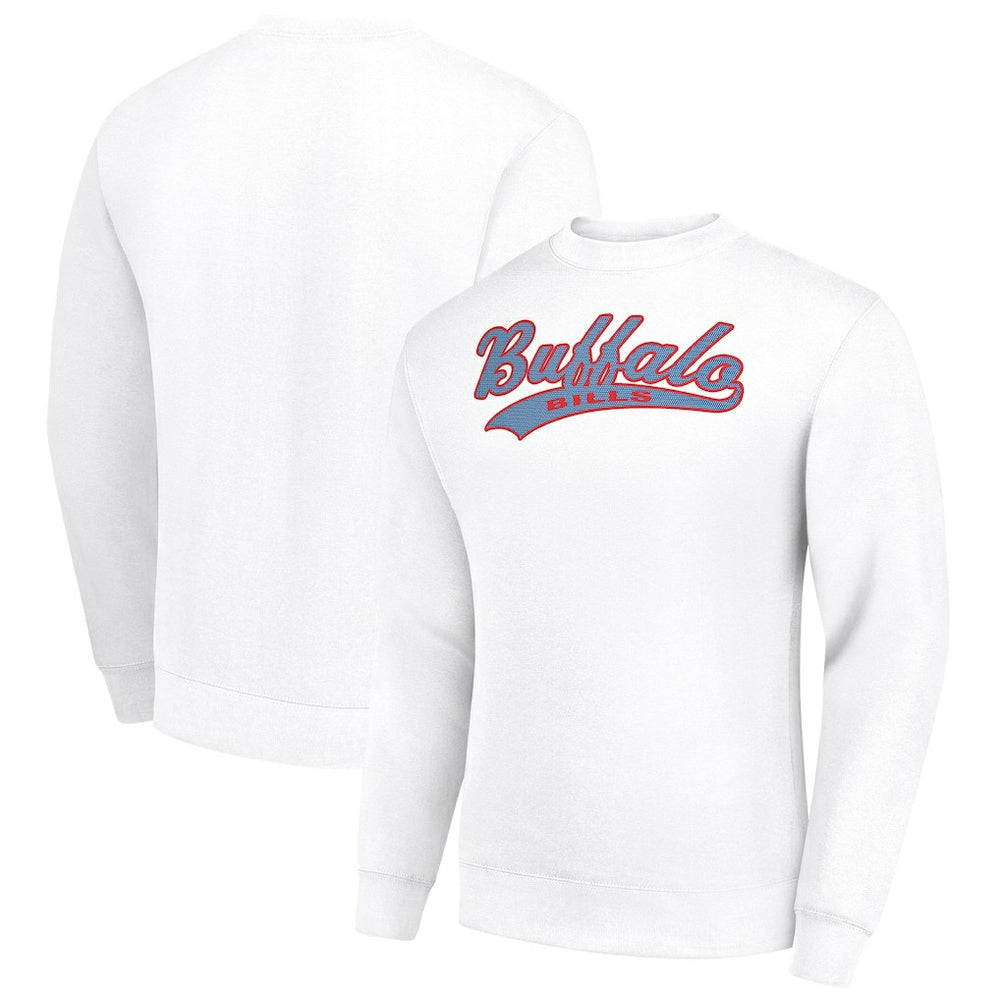 Buffalo Bills Starter Tailsweep Team Graphic Tri-Blend Fleece Pullover Sweatshirt - White Pullover