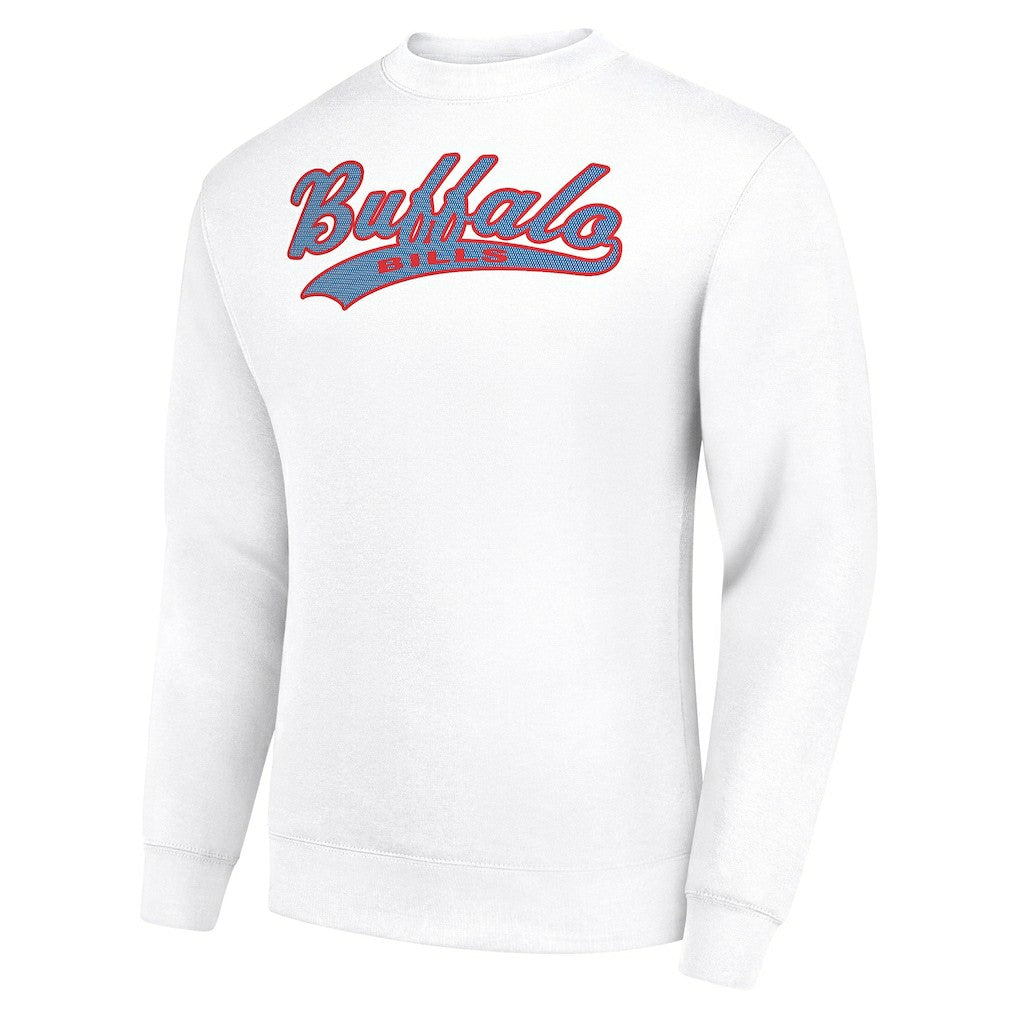 Buffalo Bills Starter Tailsweep Team Graphic Tri-Blend Fleece Pullover Sweatshirt - White Pullover