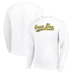Green Bay Packers Starter Tailsweep Team Graphic Tri-Blend Fleece Pullover Sweatshirt - White Pullover