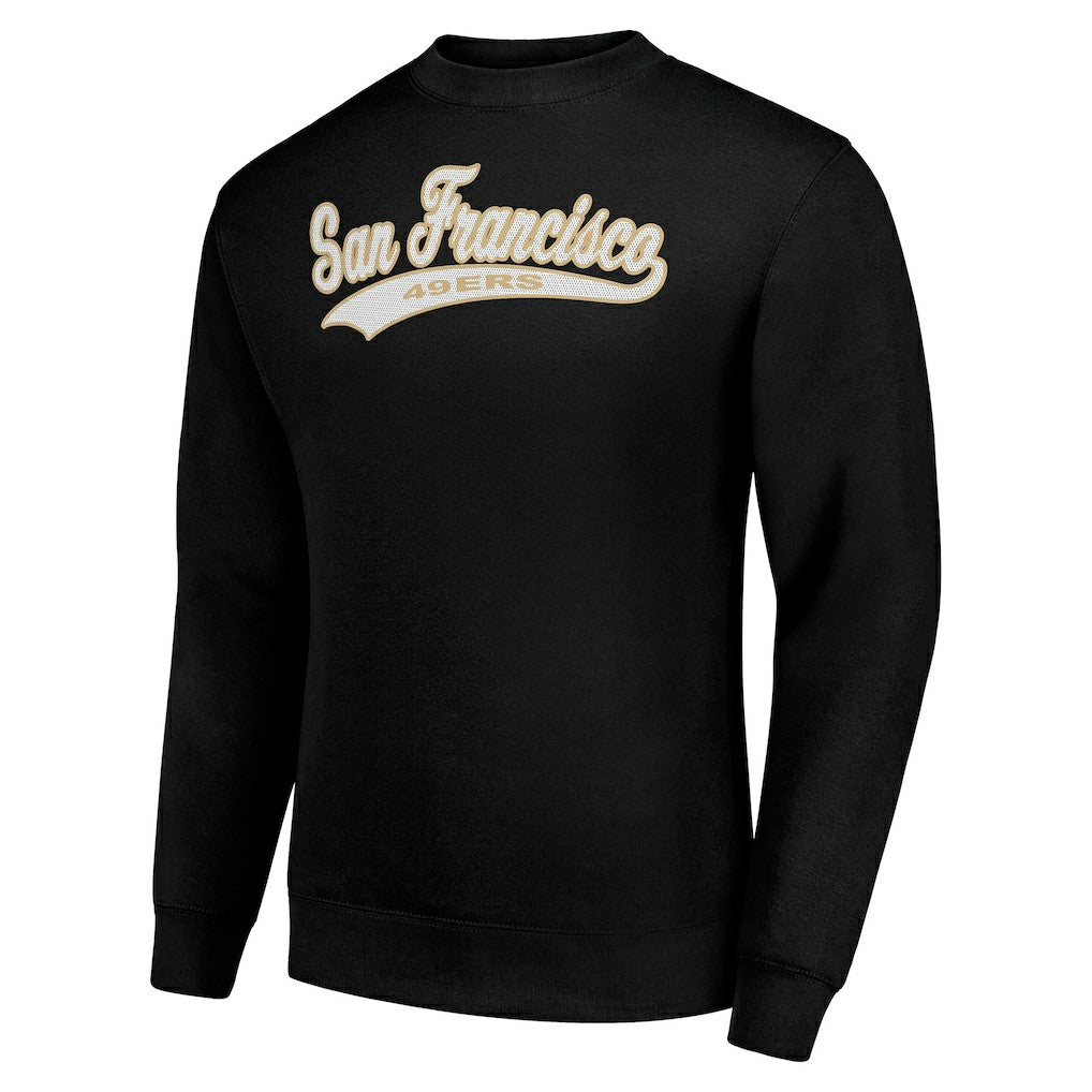 San Francisco 49ers Starter Tailsweep Team Graphic Tri-Blend Fleece Pullover Sweatshirt - Black Pullover