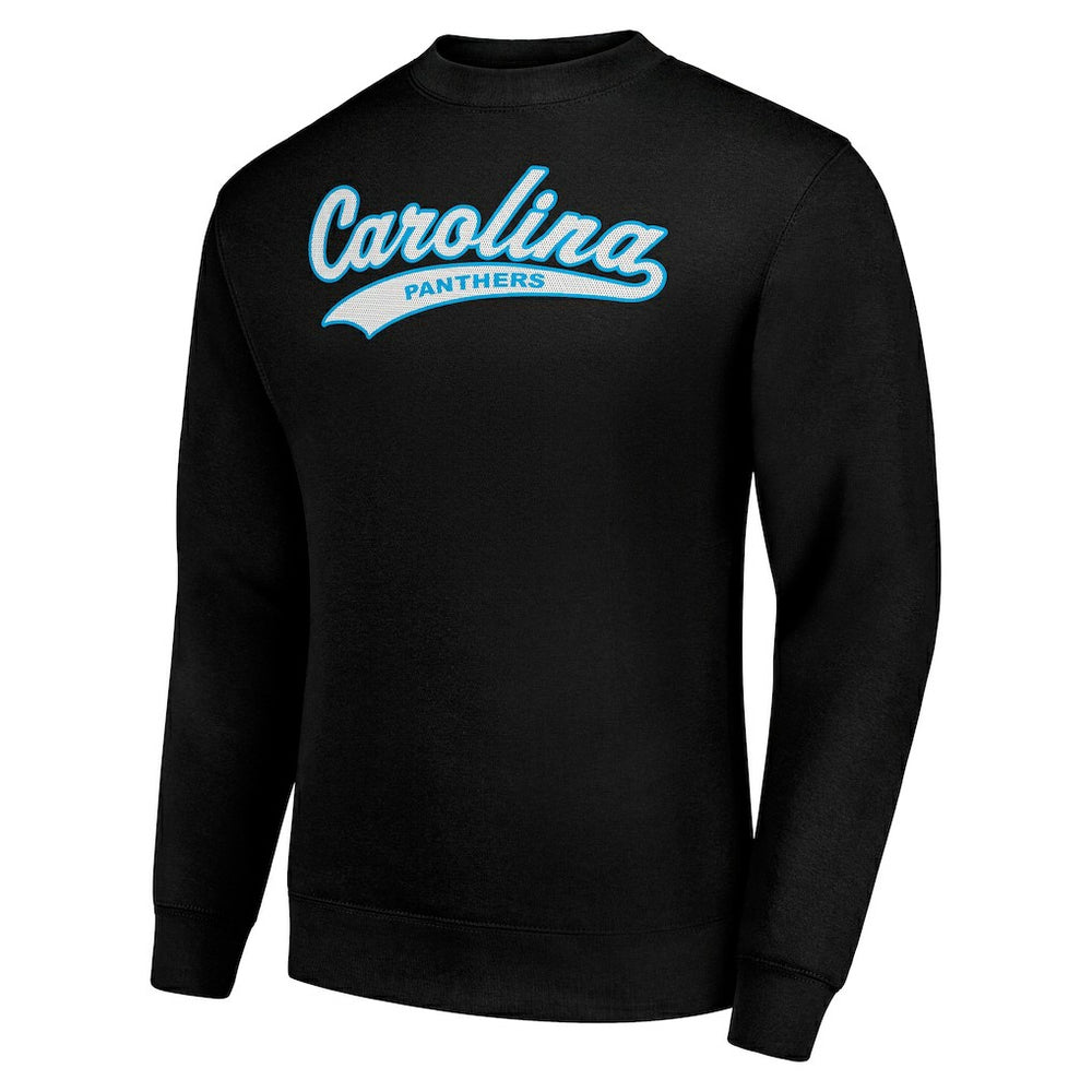 Carolina Panthers Starter Tailsweep Team Graphic Tri-Blend Fleece Pullover Sweatshirt - Black Pullover